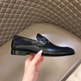 Ferragamo Leather Black Business Shoes For Men 