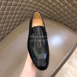Ferragamo Leather Black Business Shoes For Men 