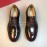 Ferragamo Calf Leather Lace Up Business Shoes For Men Wine Red