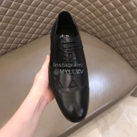 Ferragamo Cowhide Lace Up Business Shoes For Men Black