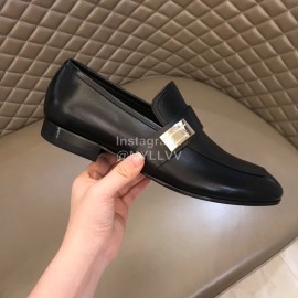 Ferragamo Vintage Leather Casual Shoes For Men Black 