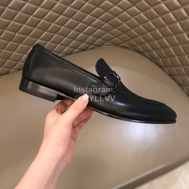 Ferragamo Classic Black Leather Business Shoes For Men 