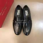 Ferragamo Classic Leather Business Shoes For Men Black