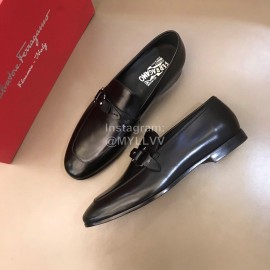 Ferragamo Classic Leather Business Shoes For Men Black
