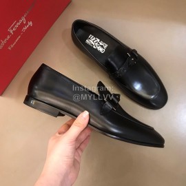 Ferragamo Classic Leather Business Shoes For Men Black