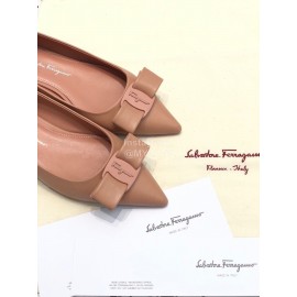 Salvatore Ferragamo Fashion Bow Pointed Shoes For Women Pink