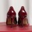 Salvatore Ferragamo Fashion Patent Leather Bow Pointed High Heels For Women Wine Red