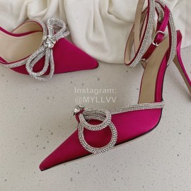 Salvatore Ferragamo Fashion Leather Bow High Heeled Sandals For Women Rose Red