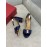Salvatore Ferragamo New Patent Leather Bow High Heel Sandals For Women Blue