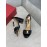Salvatore Ferragamo New Patent Leather Bow High Heel Sandals For Women Black