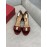 Salvatore Ferragamo New Patent Leather Bow High Heel Sandals For Women Wine Red