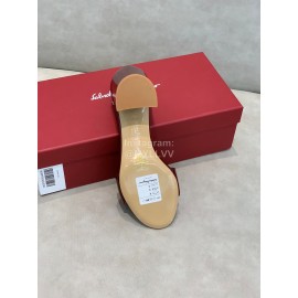 Salvatore Ferragamo New Patent Leather Bow High Heel Sandals For Women Wine Red