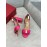 Salvatore Ferragamo New Patent Leather Bow High Heel Sandals For Women Rose Red