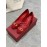 Salvatore Ferragamo New Round Head Gold Button Thick Heel Shoes For Women Red