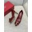 Salvatore Ferragamo New Leather Bow Pointed High Heels For Women Wine Red