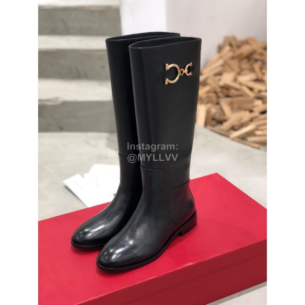 Salvatore Ferragamo Autumn Winter New Calf Boots For Women Black