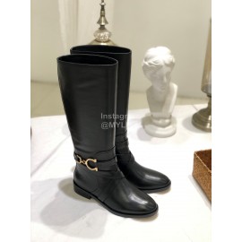 Salvatore Ferragamo Autumn Winter New Black Calf Long Boots For Women