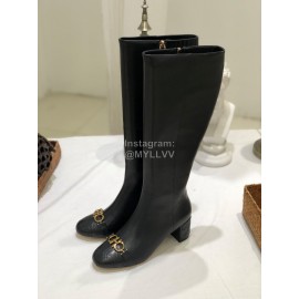 Salvatore Ferragamo Autumn Winter New Black Calf High Heel Long Boots For Women