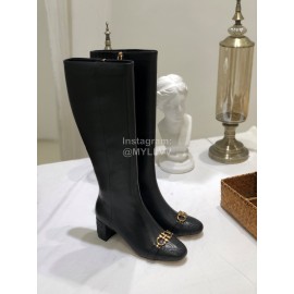 Salvatore Ferragamo Autumn Winter New Black Calf High Heel Long Boots For Women