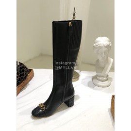 Salvatore Ferragamo Autumn Winter New Black Calf High Heel Long Boots For Women