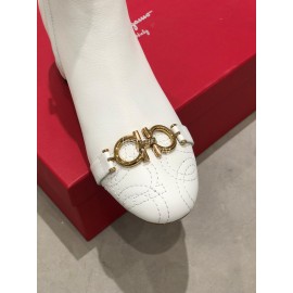Salvatore Ferragamo Autumn Winter New Calf High Heel Short Boots For Women White