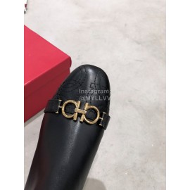 Salvatore Ferragamo Autumn Winter New Calf High Heel Short Boots For Women Black