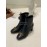 Salvatore Ferragamo Autumn Winter Calf High Heel Short Boots For Women Black