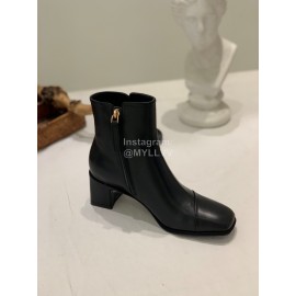 Salvatore Ferragamo Autumn Winter Black Calf High Heel Short Boots For Women 
