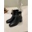 Salvatore Ferragamo Autumn Winter Calf High Heel Short Boots Black For Women 