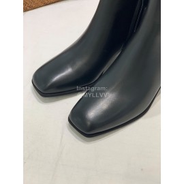 Salvatore Ferragamo Autumn Winter Calf High Heel Short Boots Black For Women 