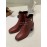 Salvatore Ferragamo Autumn Winter Calf High Heel Short Boots For Women Wine Red
