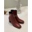 Salvatore Ferragamo Autumn Winter Calf High Heel Short Boots For Women Wine Red