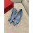 Salvatore Ferragamo Fashion Sheepskin Bow Shoes For Women Blue