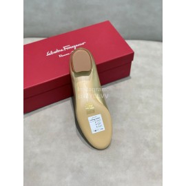 Salvatore Ferragamo New Calf Wave Edge High Heeled Shoes For Women Gold