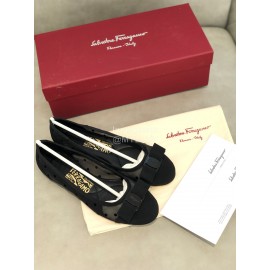 Salvatore Ferragamo Spring Summer New Wave Dot Gauze Shoes For Women Black