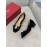 Salvatore Ferragamo Velvet Patent Leather Bow Thick High Heels For Women Black