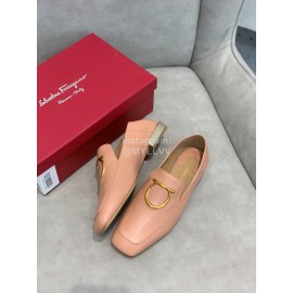 Salvatore Ferragamo Simple Soft Sheepskin Shoes For Women Pink