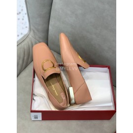 Salvatore Ferragamo Simple Soft Sheepskin Shoes For Women Pink