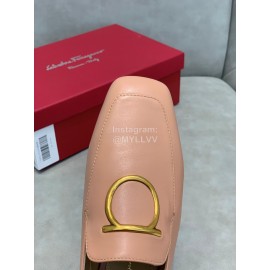 Salvatore Ferragamo Simple Soft Sheepskin Shoes For Women Pink