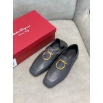 Salvatore Ferragamo Simple Soft Sheepskin Shoes For Women Blue