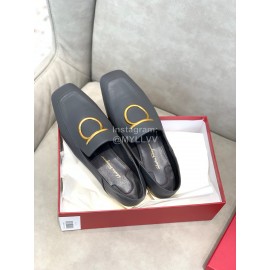 Salvatore Ferragamo Simple Soft Sheepskin Shoes For Women Blue