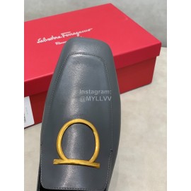 Salvatore Ferragamo Simple Soft Sheepskin Shoes For Women Blue