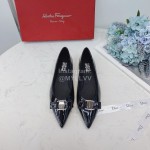 Salvatore Ferragamo Simple Soft Sheepskin Pointed Shoes For Women 