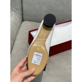Salvatore Ferragamo Fashion Color Matching Sheepskin High Heels For Women White