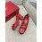 Salvatore Ferragamo Fashion Sheepskin Thick High Heels For Women Red