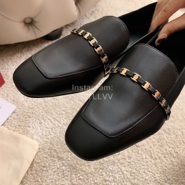 Salvatore Ferragamo Retro Soft Napa Leather Chain High Heels For Women Black