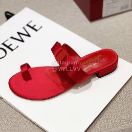 Salvatore Ferragamo Summer Sweet Bow Sandals For Women Red
