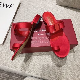 Salvatore Ferragamo Summer Sweet Bow Sandals For Women Red