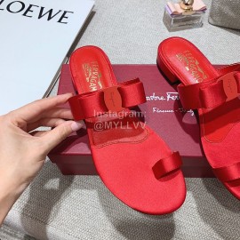 Salvatore Ferragamo Summer Sweet Bow Sandals For Women Red