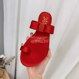 Salvatore Ferragamo Summer Sweet Bow Sandals For Women Red